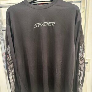 Men's Spyder L/S Black Top or Base Layer. XXL